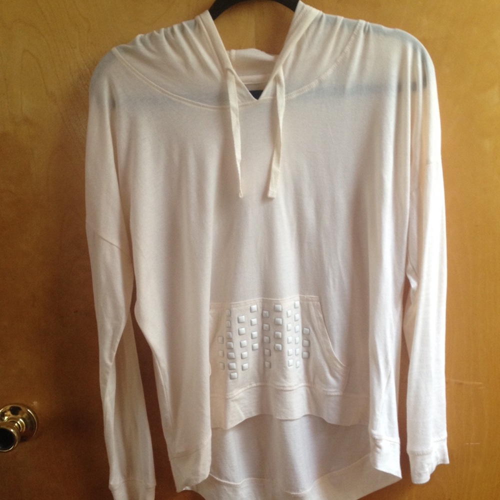 Rampage light colored studded hoodie